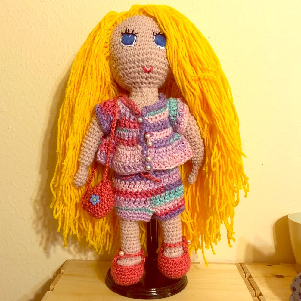 Bianca handmade crochet baby doll